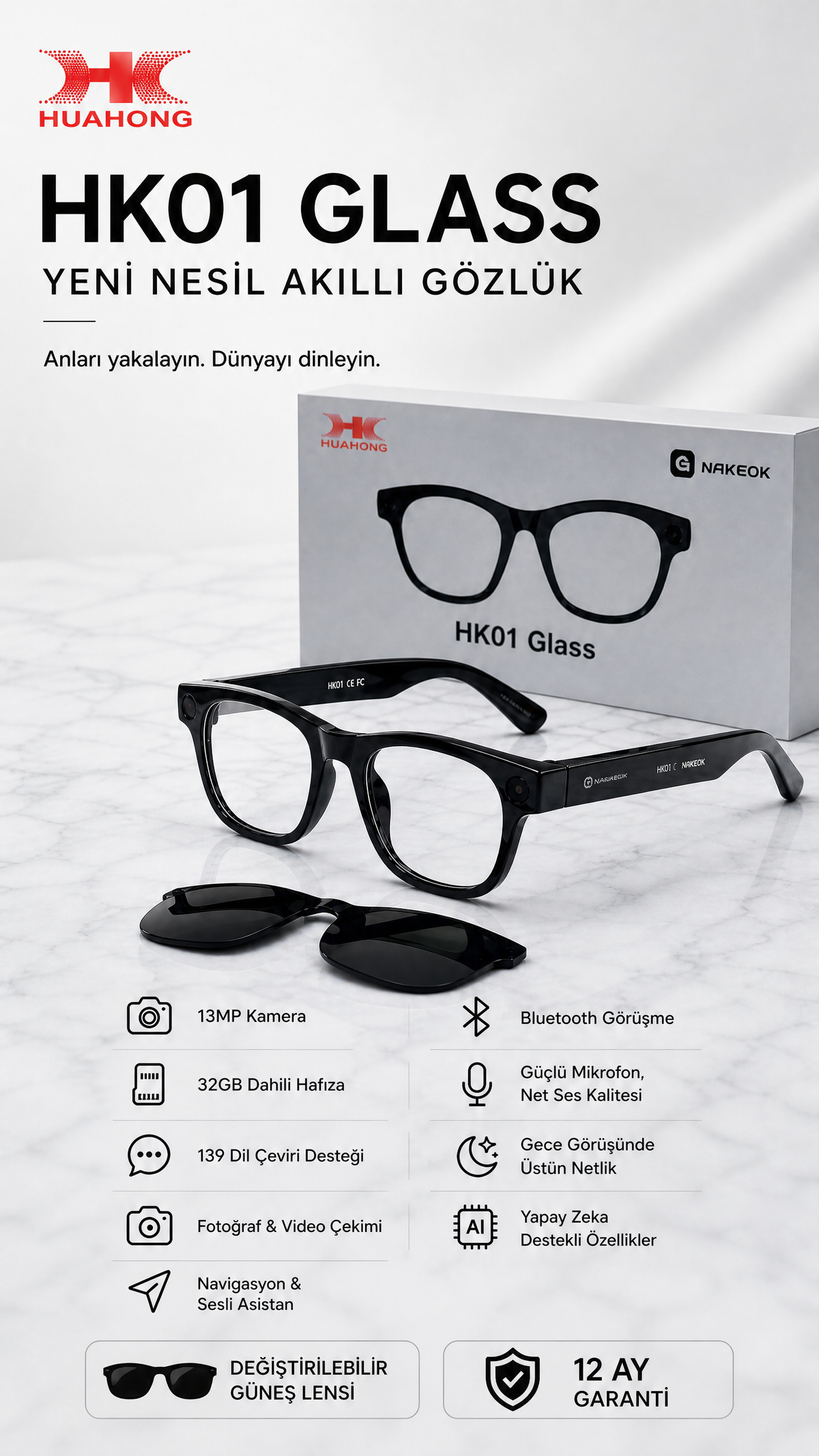 RABEE HK01 Glass akıllı gözlük detay ve özellikler