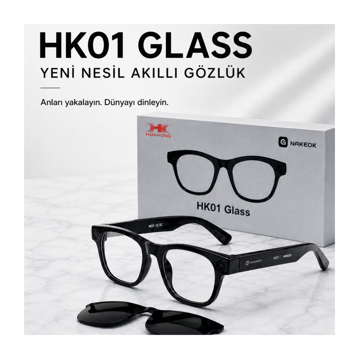 RABEE HK01 Glass kameralı akıllı gözlük, ürün görseli