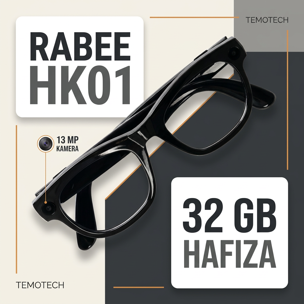 RABEE HK01 Akıllı Gözlük Yapay Zekalı 4K 60fps Video