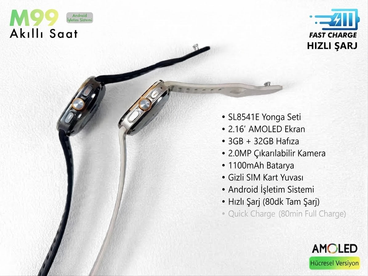 RABEE M99 AKILLI SAAT SİM KARTLI KAMERALI ANDROİD 4G