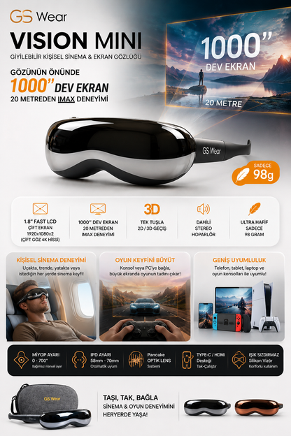 GS Wear Vision Mini ekran gözlüğü, ürün özellikleri 5