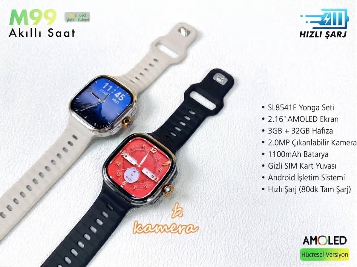 RABEE M99 AKILLI SAAT SİM KARTLI KAMERALI ANDROİD 4G